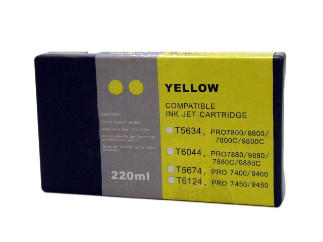 220ml Compatible Cartridge for EPSON Stylus Pro 7800, 9800 YELLOW (T5634/T6034)